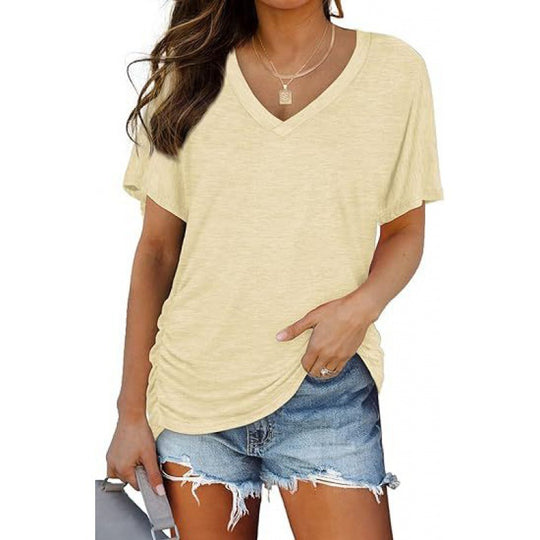 Damen V-Ausschnitt T-Shirt Aus Weichem Single Jersey Heidi-Mode