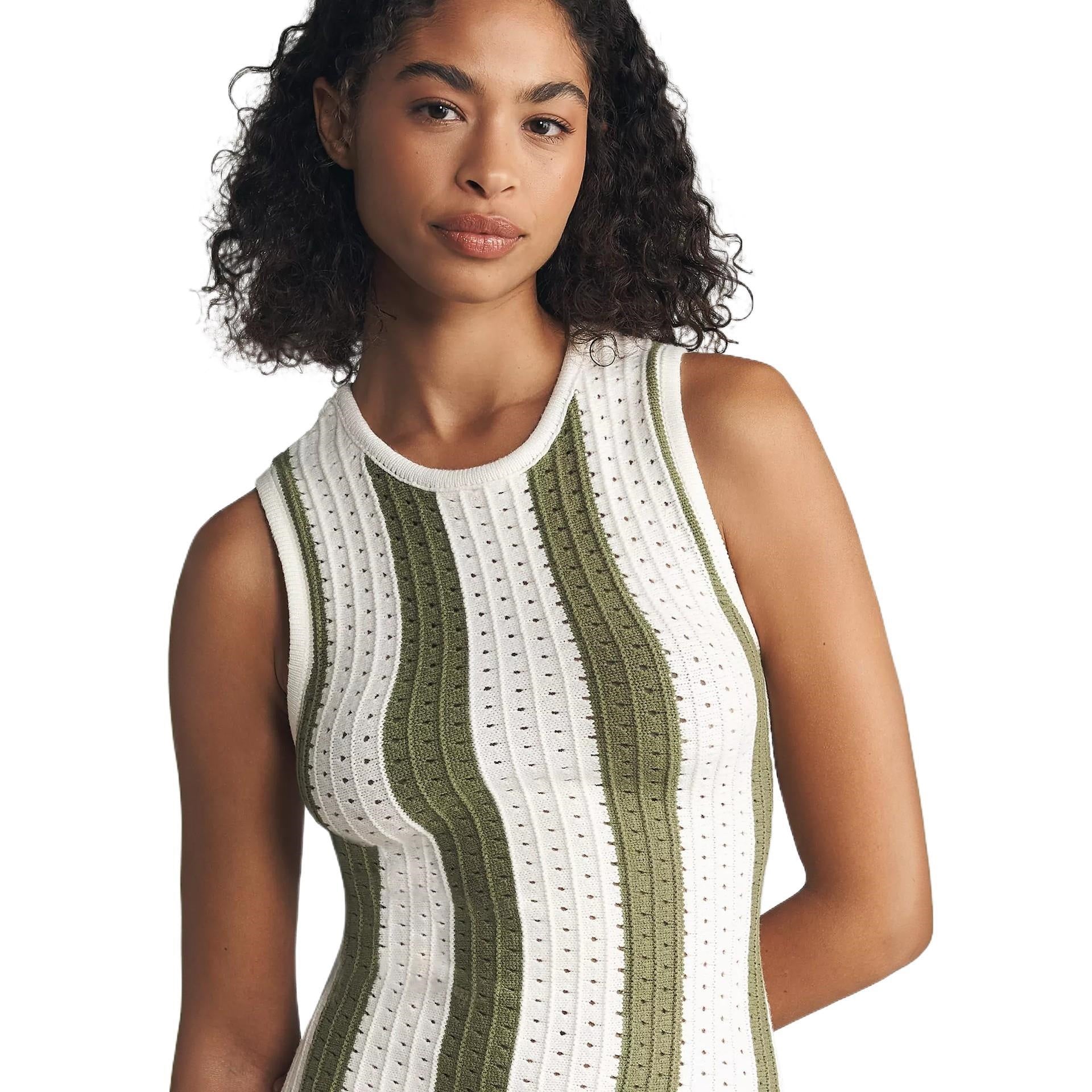 Damen figurbetontes Strickkleid mit einzigartigem Muster R&B
