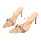 Damen elegante Sandalen mit kunstvollem Riemen und hochglänzendem Absatz R&B