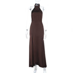 Damen Elegantes Maxikleid mit raffiniertem Stehkragen