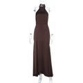 Damen Elegantes Maxikleid mit raffiniertem Stehkragen R&B