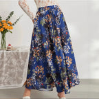 Damen Maxi-Rock im floralen Design mit elastischem Bund R&B