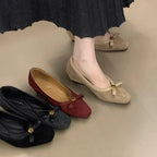 Damen Ballerinas mit elegantem Schleifenakzent und hochwertigem Veloursleder R&B
