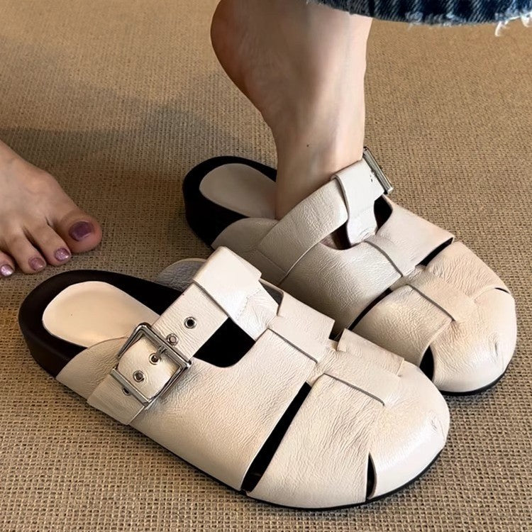 Damen Komfortable Clogs mit modischem Schnallenverschluss R&B