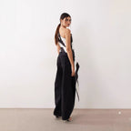 Damen asymmetrisches Wickeloberteil mit Streifenmuster R&B