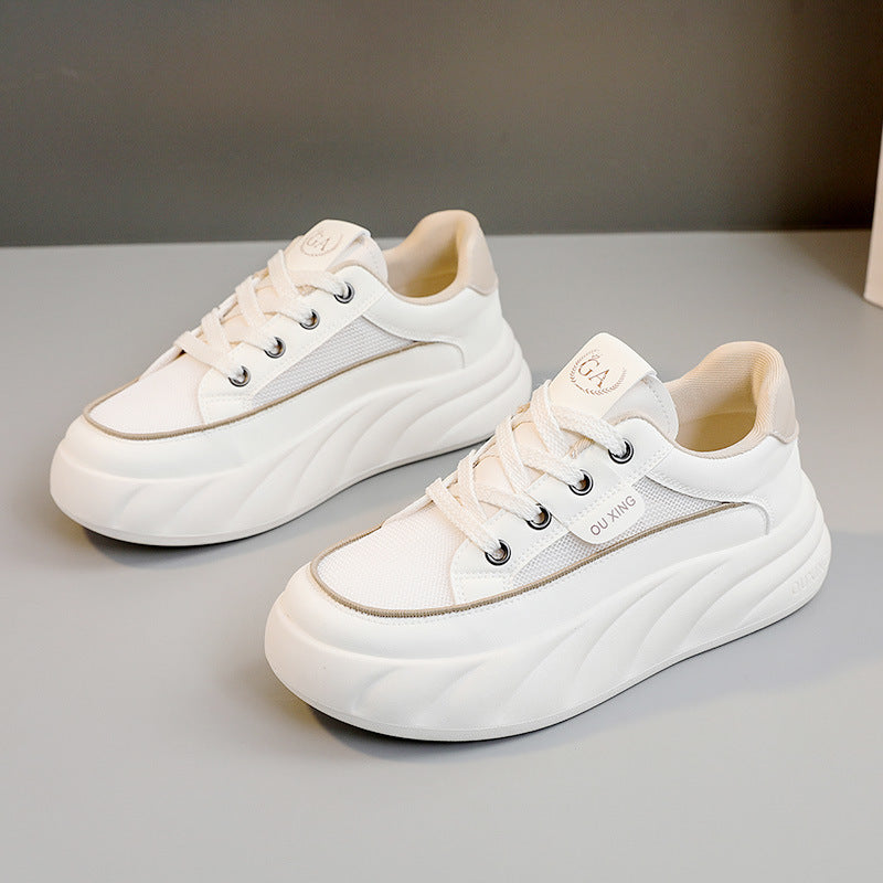 Damen modische Sneakers mit hochgezogenem Sohlenprofil und atmungsaktiven Mesh-Einsätzen R&B