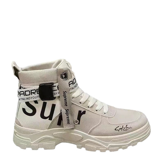Damen Trendige High-Top Sneakers mit verstellbarem Knöchelriemen R&B