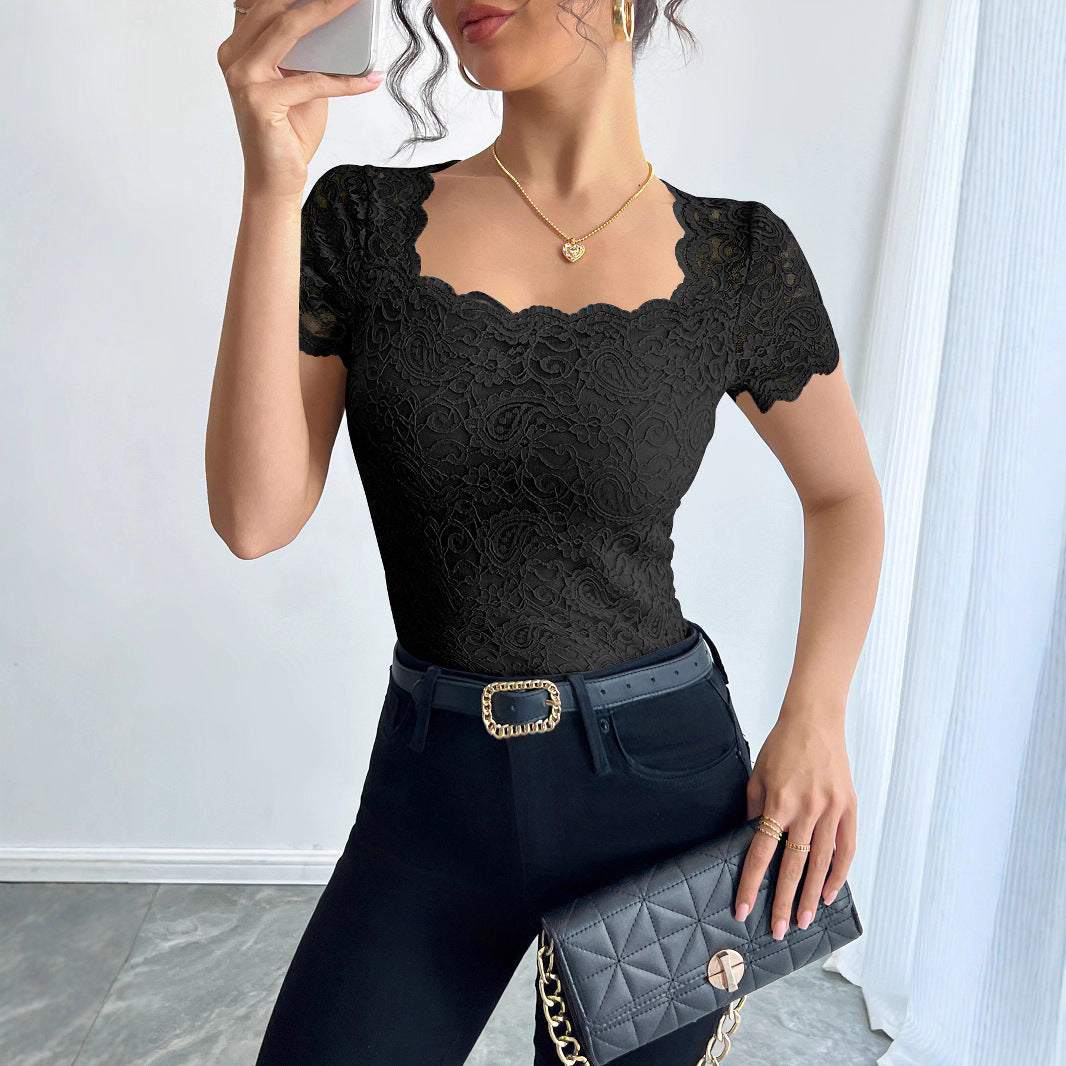 Damen Spitzenbody mit eleganten Abschluss R&B