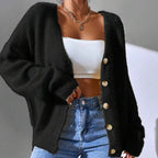 Damen Strickcardigan kuschelig mit dekorativen Knöpfen
