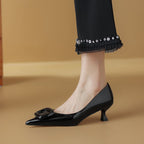 Damen elegante Lackpumps mit modischem Schnallen-Design R&B