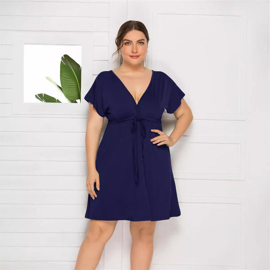 Damen Freizeitkleid mit modischem Wickeldetail R&B