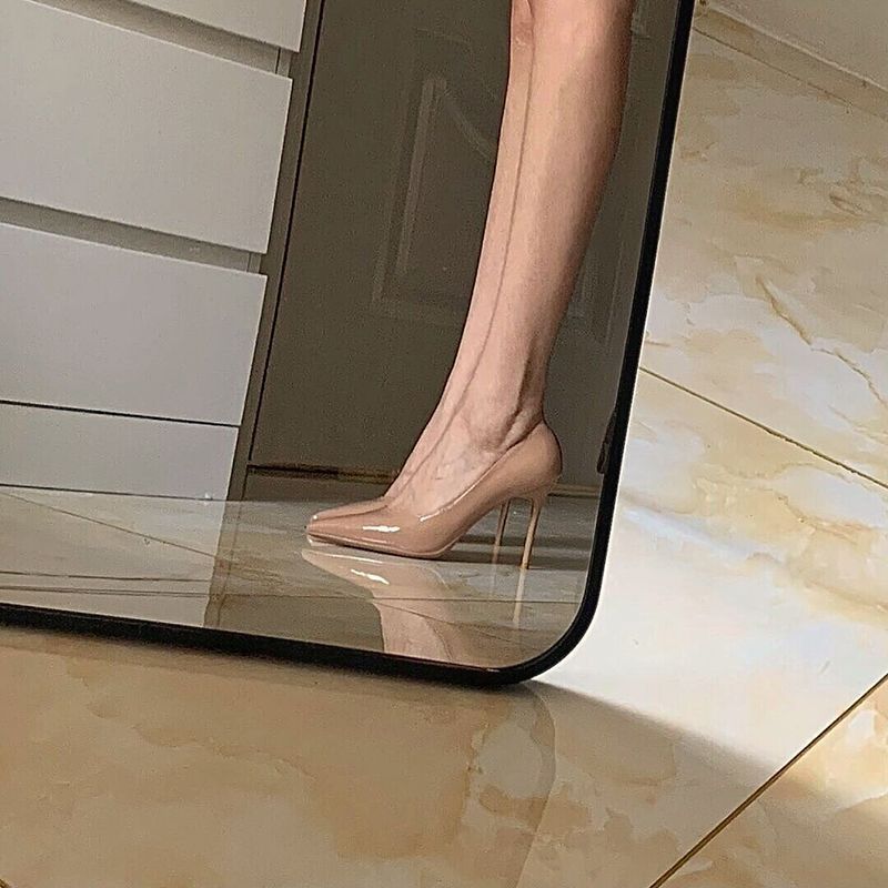 Damen spitze High Heel Pumps mit glänzender Oberfläche R&B