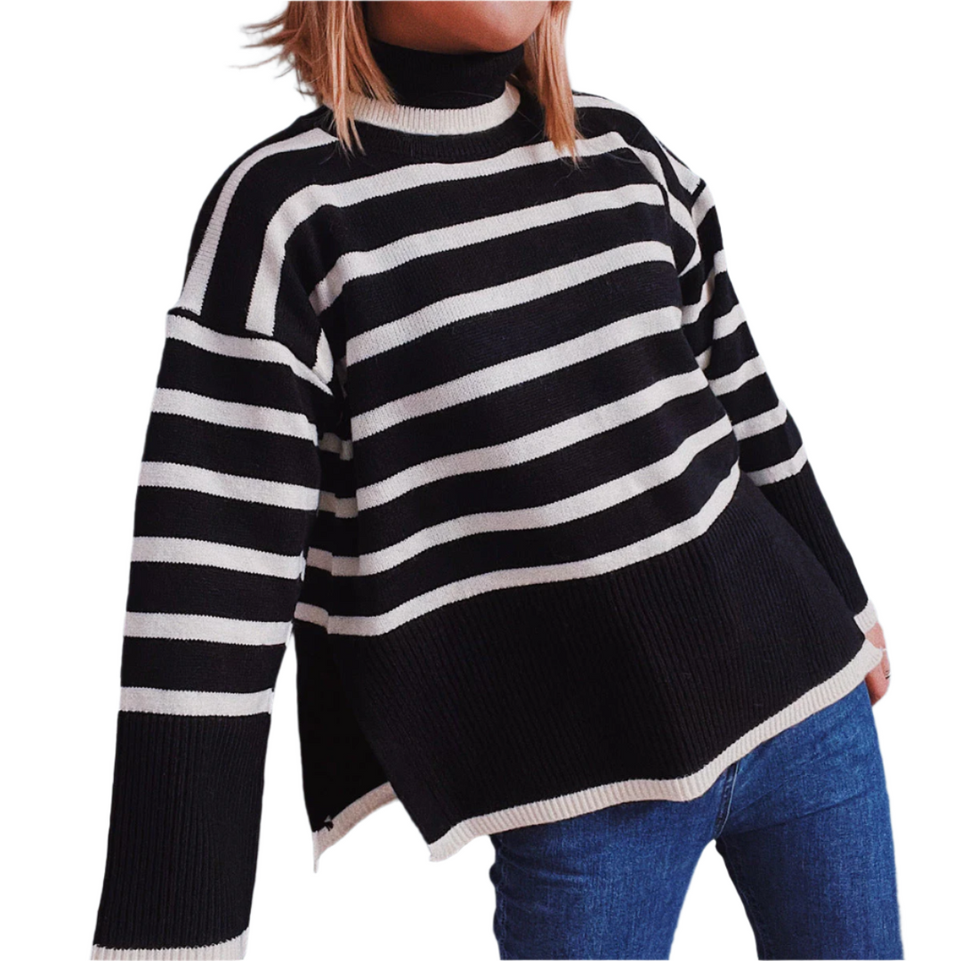 R&B | Gestreifter Strickpullover für Herbst & Winter