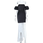 Damen Elegantes Off-Shoulder-Minikleid mit voluminösen Rüschendetails R&B