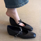 Damen elegante Ballerinas mit modischem Riemendetail und komfortablem Absatz