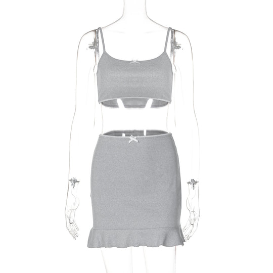 Damen Zweiteiliges Set mit Rüschendetails R&B