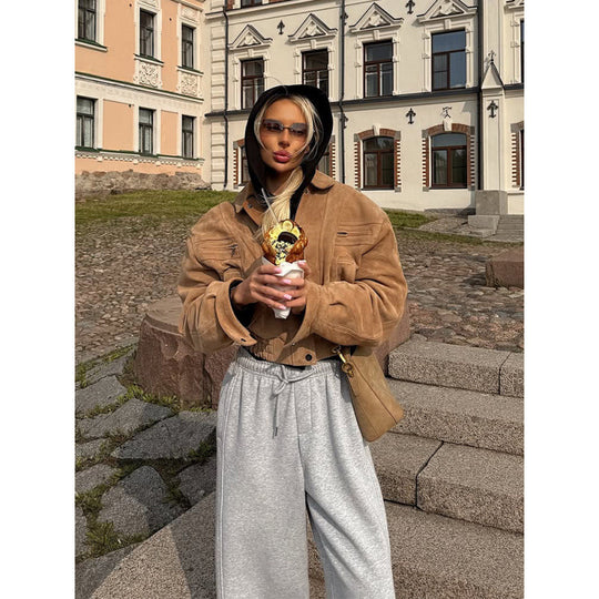 Damen Kunstleder-Windjacke mit tailliertem Schnitt und innovativen Details R&B
