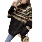 Damen Modischer Pullover mit geometrischem Fair-Isle-Muster R&B