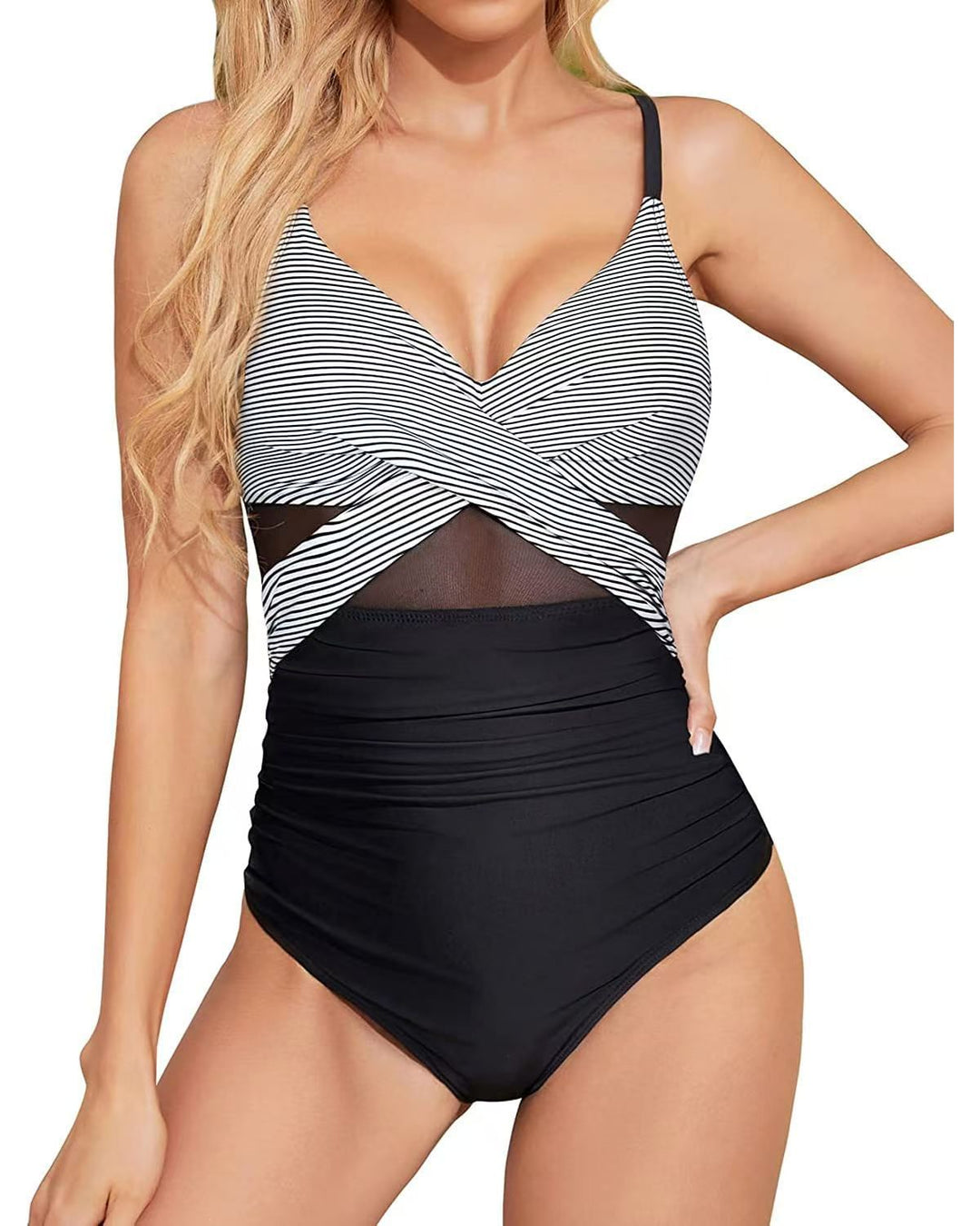 Damen Hochwertiger Einteiler Badeanzug mit trendigen Cut-Out-Details R&B