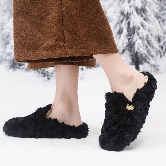 Damen Flauschige Hausschuhe mit modischem Design und warmem Futter R&B