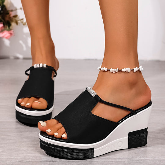 Damen Offen Zeh Wedge-Sandalen R&B