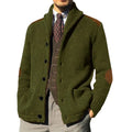 Herren kuscheliger Strickcardigan mit modernem Schalkragen und praktischen Knopfdetails R&B