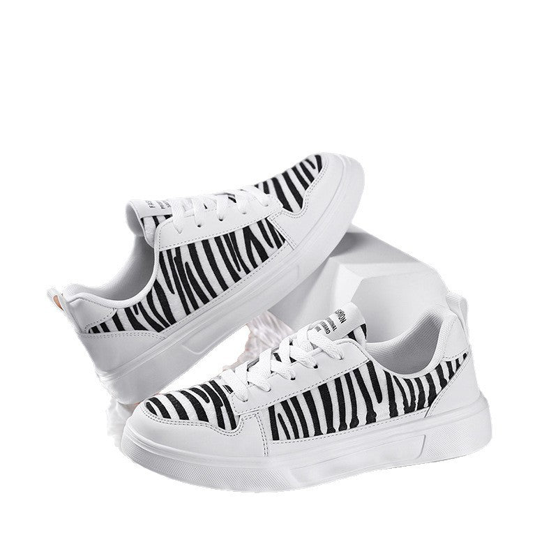 Damen Sportliche Sneakers mit elastischer Schnürsystem und modischem Streifenmuster