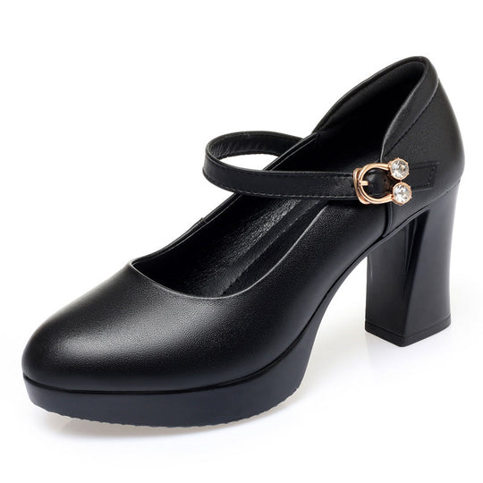 Damen Mary Jane Pumps mit Riemchen und elegantem Blockabsatz R&B