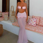 Damen Bandeau-Bikini mit fließendem Maxi-Rock R&B