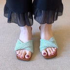 Damen modische Clogs mit geflochtenem Design und bequemer Sohle R&B