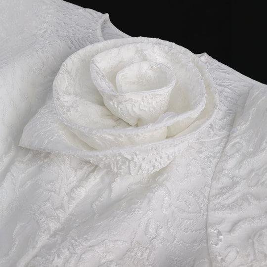 Damen festliches Kleid mit kunstvollem Blumendekor und wunderschöner Drapierung R&B
