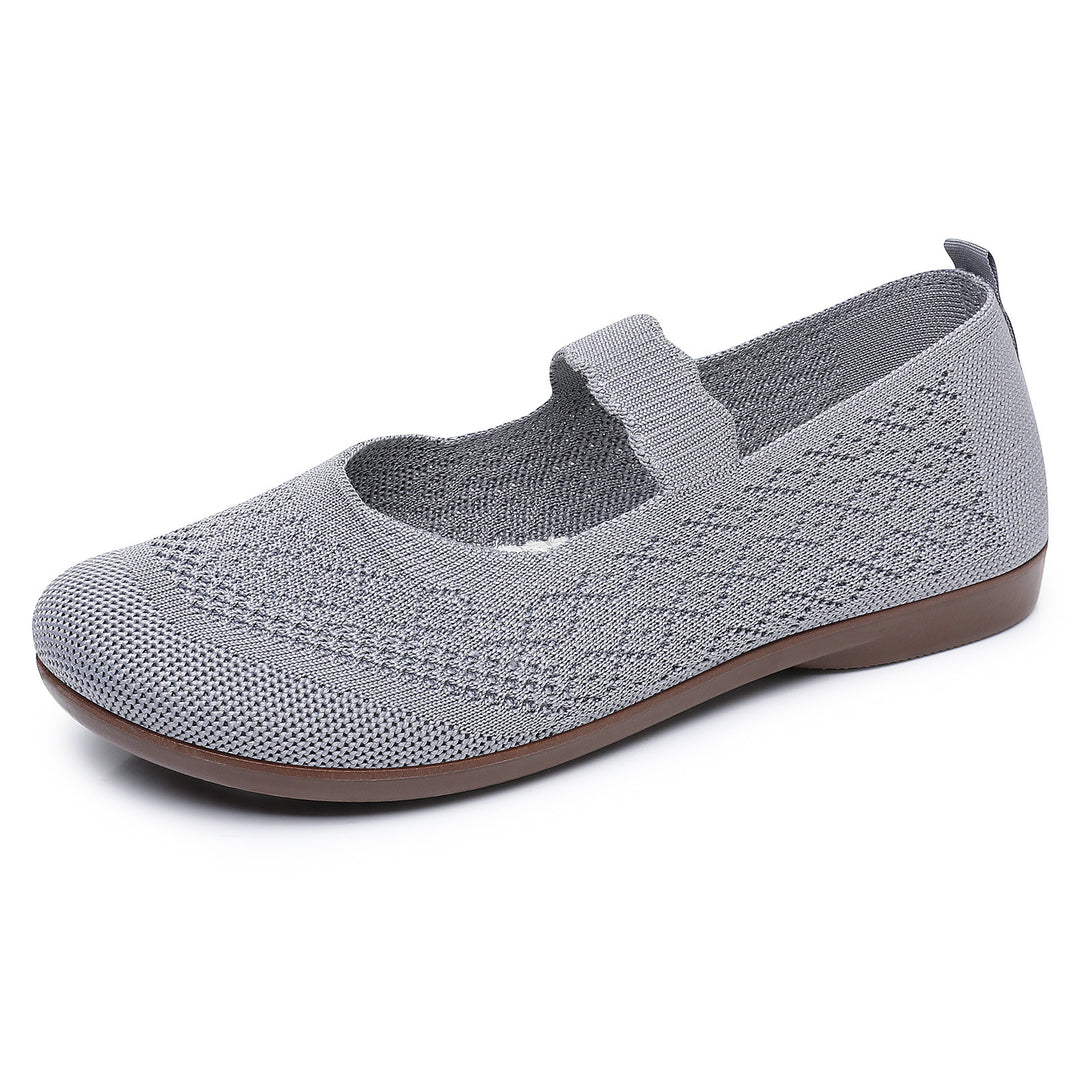 Damen Komfortable und atmungsaktive Ballerinas mit verstellbarem Riemen R&B