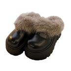 Damen Flauschige Clogs mit hochwertigem Kunstfell und robuster Sohle R&B