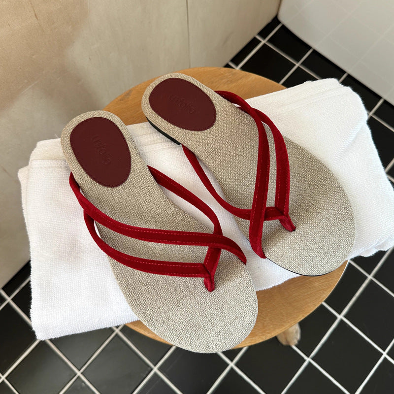 Damen Zehentrenner-Sandalen mit geflochtenem Riemendesign und ergonomischem Fußbett R&B