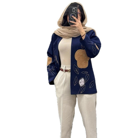 Damen modische Blazerjacke mit floralen Stickereien R&B