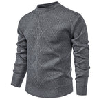 Herren Feiner Strickpullover mit strukturiertem Zopfmuster und Rundhalsausschnitt R&B