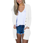 Damen lange Strickjacke mit Taschen R&B