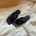 Damen Elegante Flip-Flops mit rüschendetails aus hochwertigem Leder R&B