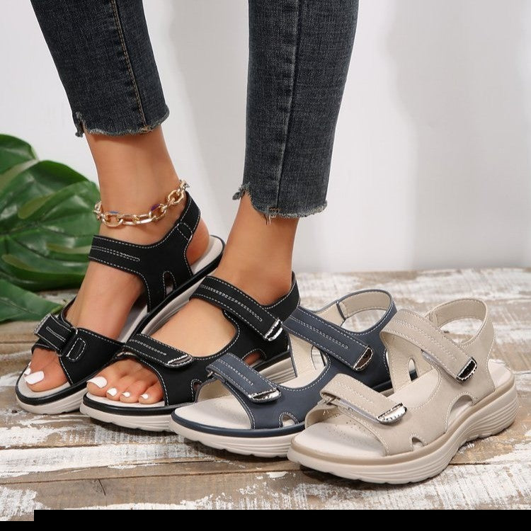 Damen Komfortable Riemensandalen mit verstellbarem Klettverschluss und ergonomischer Sohle R&B