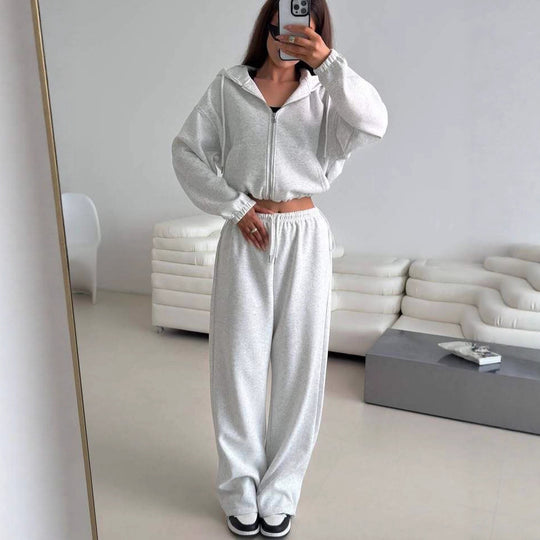 Damen lässige Kapuzenjacke mit hohem Kragen und Reißverschluss R&B