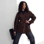 Damen Elegante suède Jacke mit Gürtel R&B