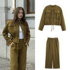 Damen weite Hose mit hohem Bund und Faltenwurf R&B