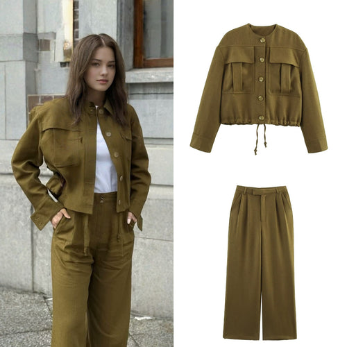 Damen weite Hose mit hohem Bund und Faltenwurf R&B