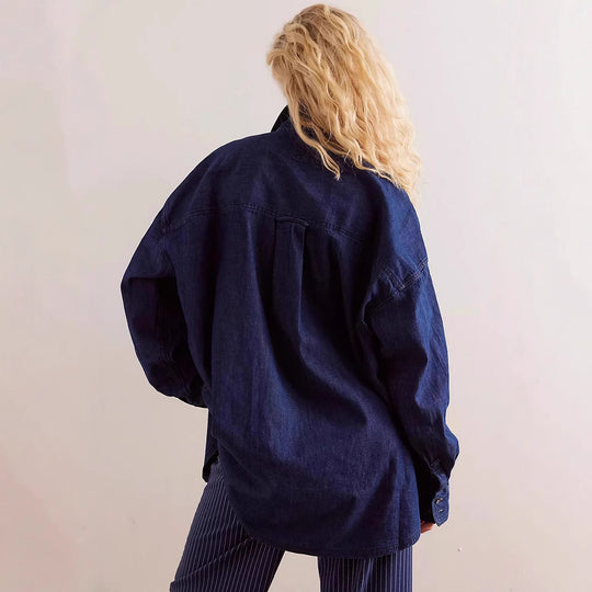 Damen Oversized Denim Hemd R&B