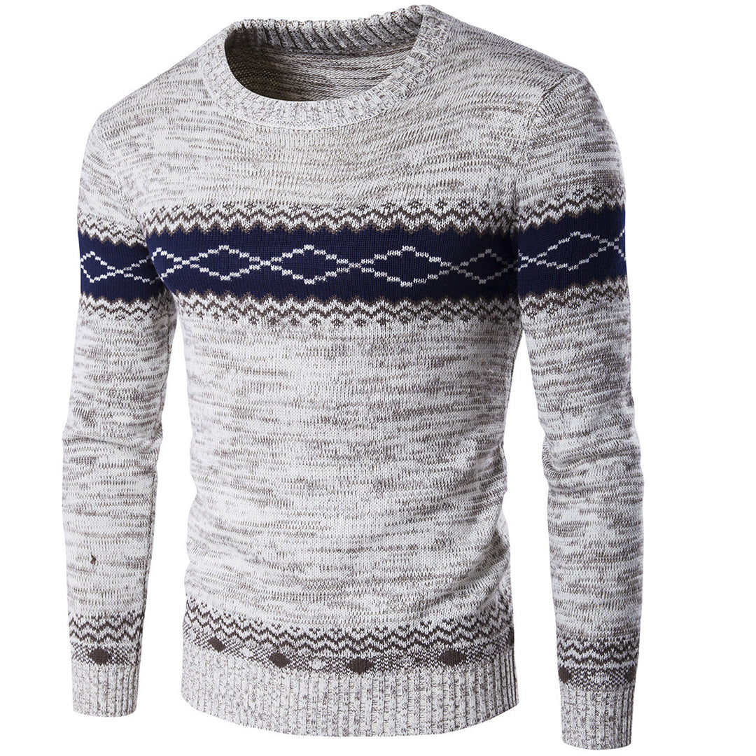 Herren modischer Strickpullover mit grafischem Muster R&B