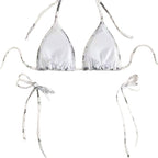 Damen Triangel-Bikini-Set mit zarten Blumenmotiven R&B