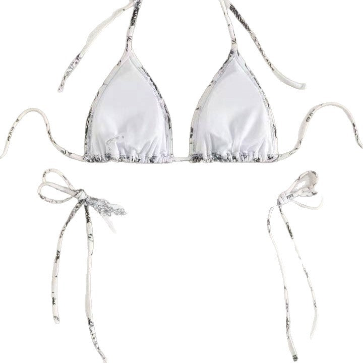Damen Triangel-Bikini-Set mit zarten Blumenmotiven R&B