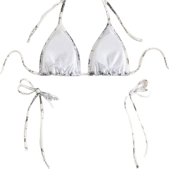 Damen Triangel-Bikini-Set mit zarten Blumenmotiven R&B