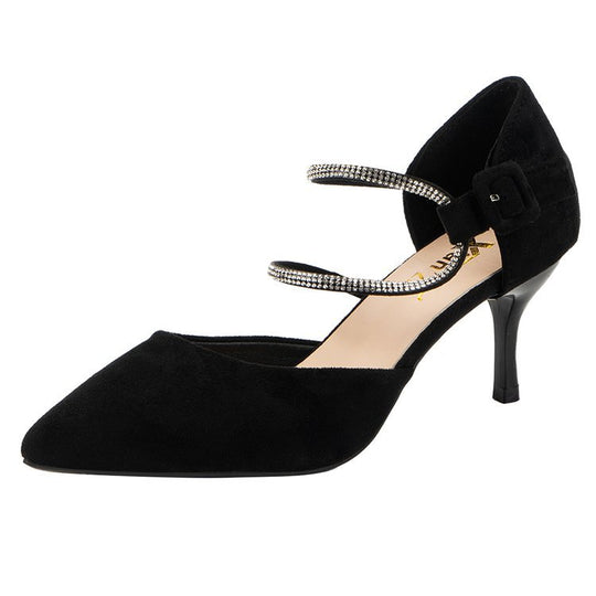 Damen High Heel Pumps mit elegantem Strassriemen R&B
