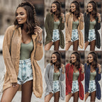 Damen Strickjacke mit offenen Seiten und extra langen Ärmeln
